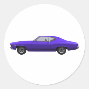 1969 Chevelle SS: Purple Finish Classic Round Sticker