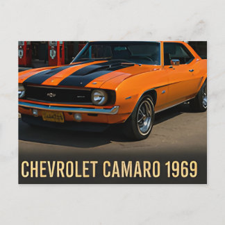 1969 Chevrolet Camaro American Muscle Car Road Postcard