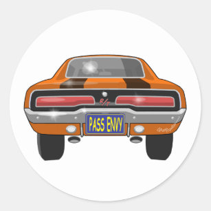 1969 Dodge Charger Classic Round Sticker