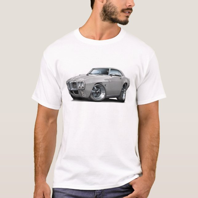 1969 Firebird Silver Car T-Shirt (Front)