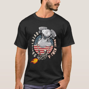 1969 HD Shovelhead VTwin Flame Farting Motorcycle T-Shirt