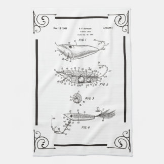 1969 patent drawing fish lure kitchen towel