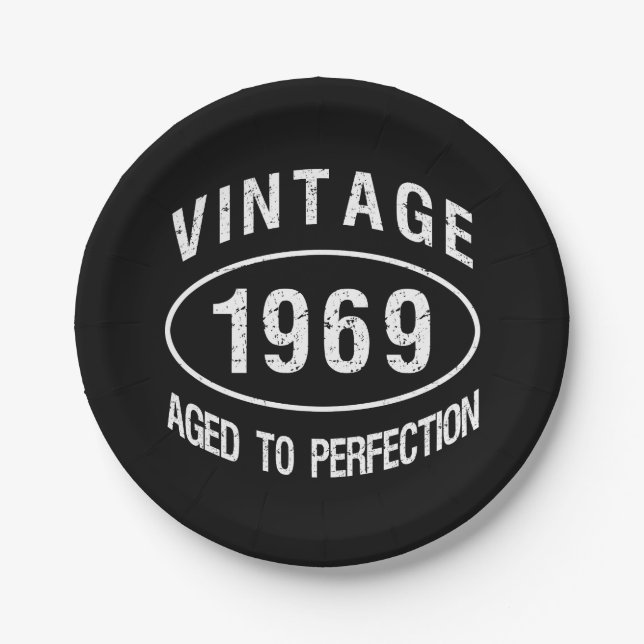 1969 Vintage Birthday Paper Plate (Front)