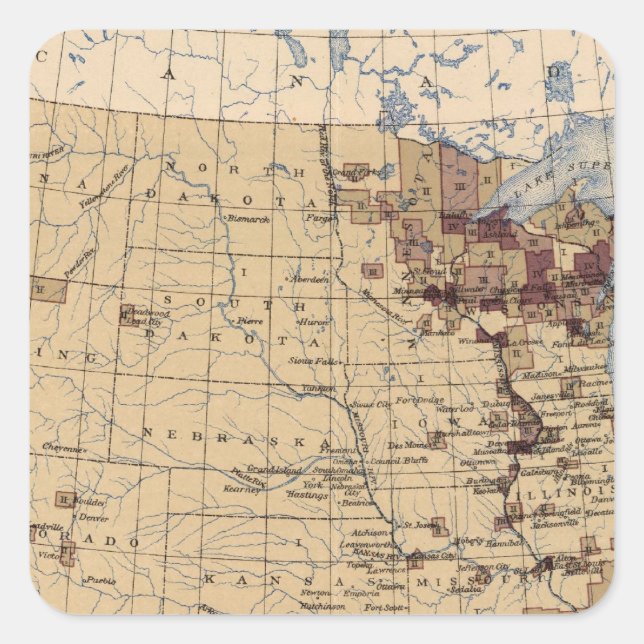 196 Value lumber, timber/sq mile Square Sticker (Front)
