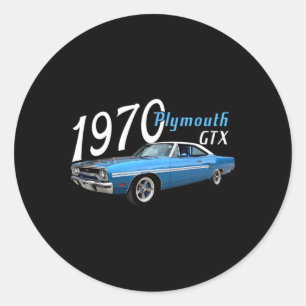 1970 70 Gtx 4th Of July American  Classic Round Sticker