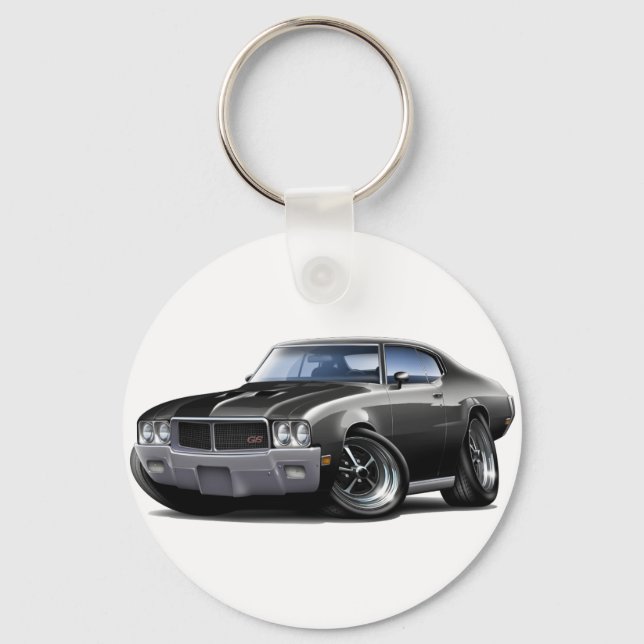 1970-72 Buick GS Black Car Key Ring (Front)