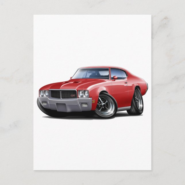 1970-72 Buick GS Red Car Postcard (Front)