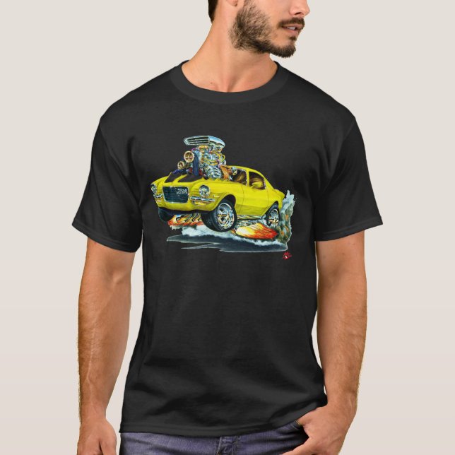 1970-72 Camaro Yellow-Black Car T-Shirt (Front)
