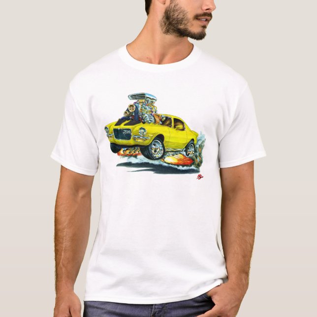 1970-72 Camaro Yellow-Black Car T-Shirt (Front)