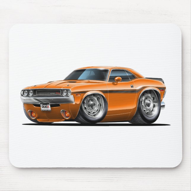 1970-72 Challenger Orange Car Mouse Pad (Front)