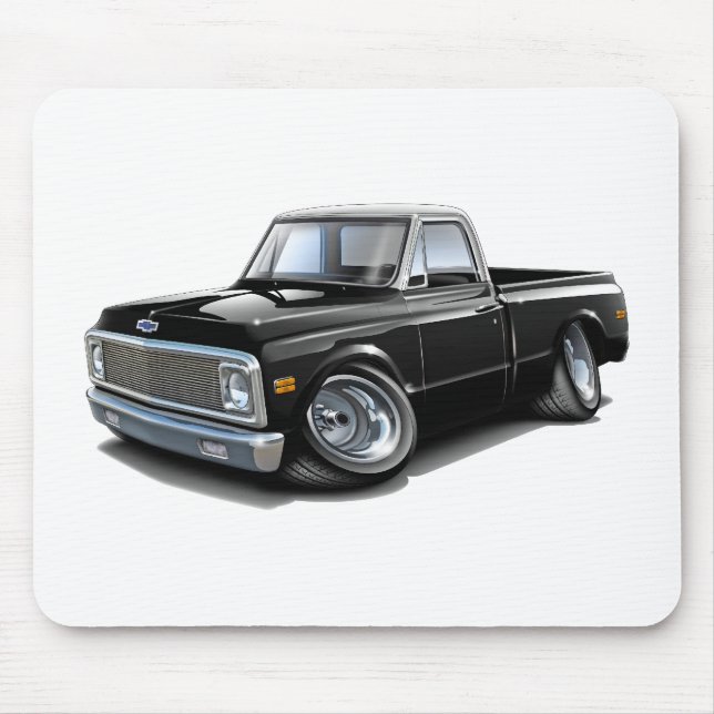 1970-72 Chevy C10 Black-White Top Truck Mouse Pad (Front)