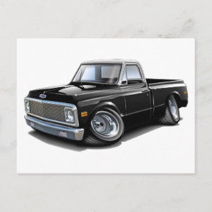 1970-72 Chevy C10 Black-White Top Truck Postcard