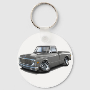 1970-72 Chevy C10 Grey-White Top Truck Key Ring