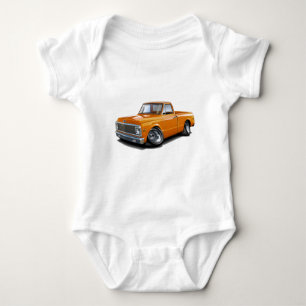 1970-72 Chevy C10 Orange Truck Baby Bodysuit
