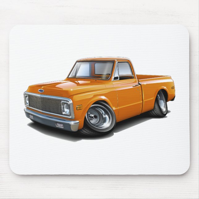 1970-72 Chevy C10 Orange Truck Mouse Pad (Front)