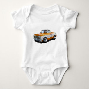 1970-72 Chevy C10 Orange-White Truck Baby Bodysuit