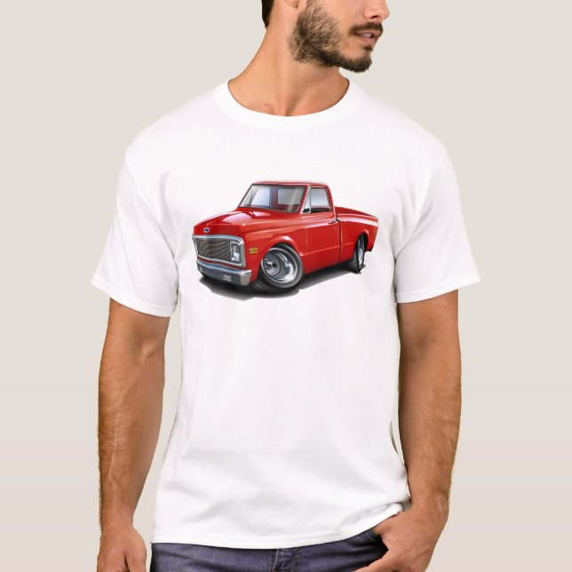 1970-72 Chevy C10 Red Truck T-Shirt (Front)