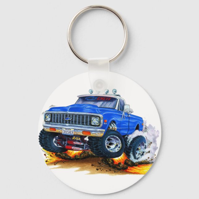 1970-72 Chevy CK1500 Blue Truck Key Ring (Front)