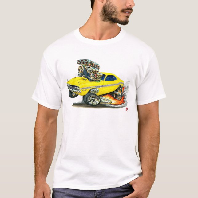 1970-72 Dodge Challenger Yellow Car T-Shirt (Front)