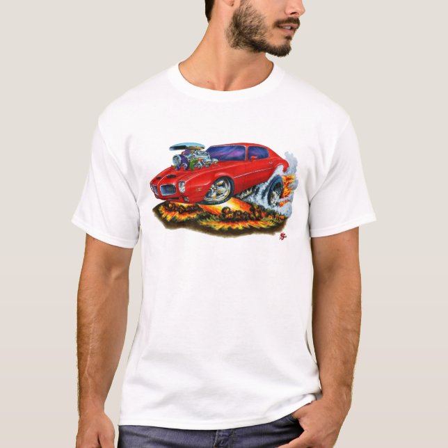 1970-72 Firebird Red Car T-Shirt (Front)