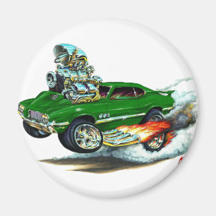 1970-72 Olds Cutlass 442 Green Car Magnet