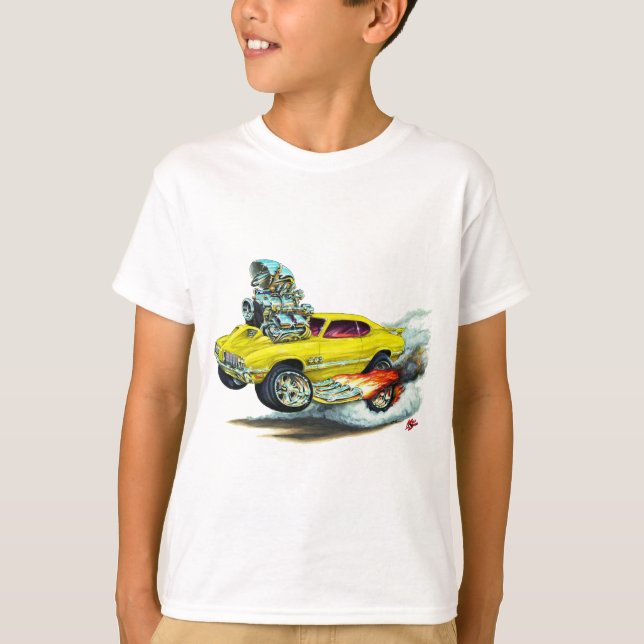 1970-72 Olds Cutlass 442 Yellow Car T-Shirt (Front)