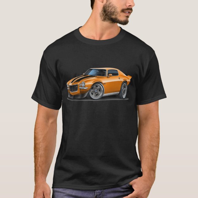 1970-73 Camaro Orn/Blk Car T-Shirt (Front)