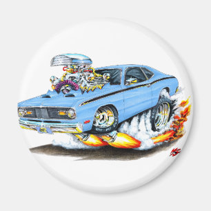 1970-74 Plymouth Duster Lt Blue Car Magnet