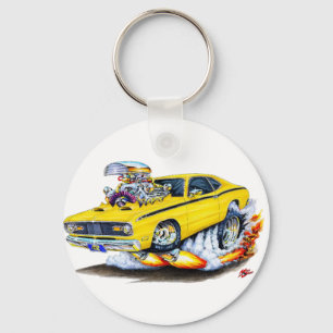1970-74 Plymouth Duster Yellow Car Key Ring