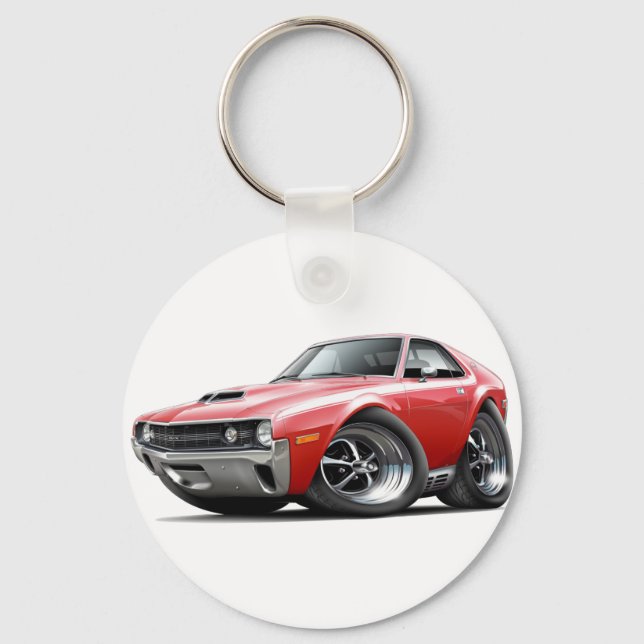 1970 AMX Red-White Car Key Ring (Front)