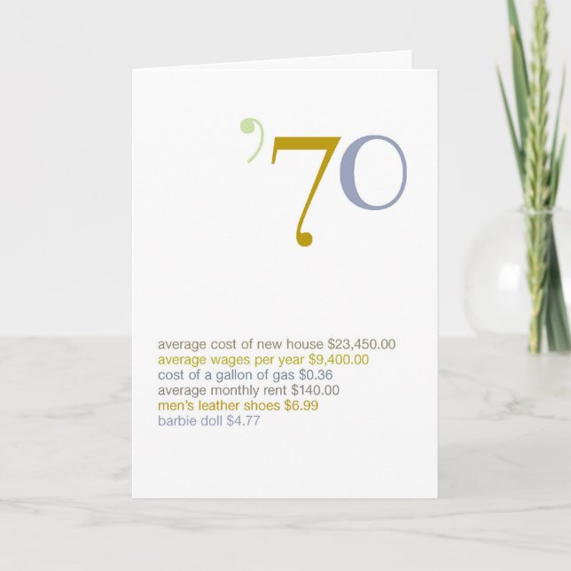 1970 Birthday Fun Facts Card (Front)