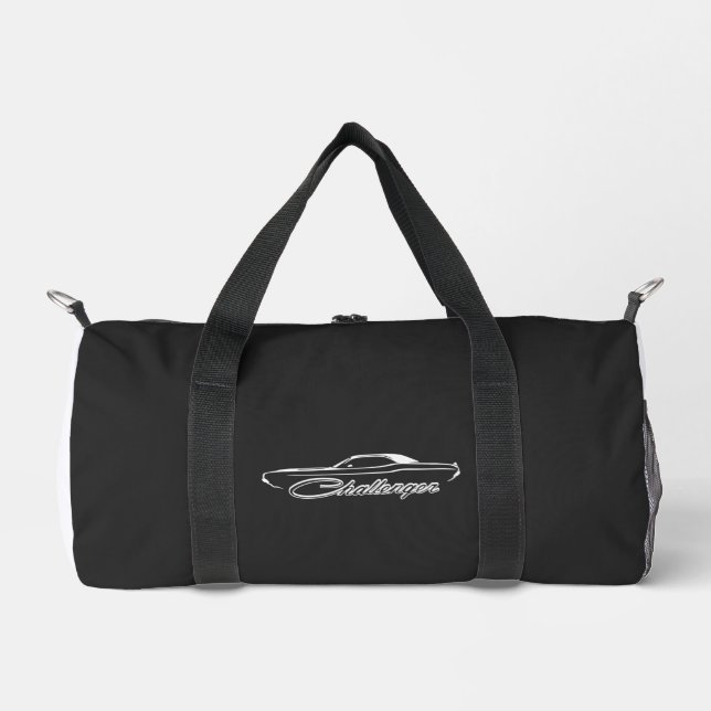 1970 Challenger Black Ghost Silhouette Duffle Bag (Front)