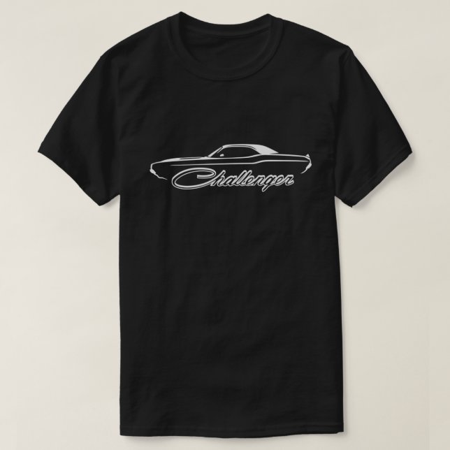 1970 Challenger Black Ghost Silhouette T Shirt (Design Front)
