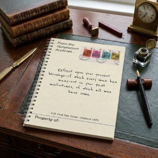 1970 Charles Dickens Antique Postage Stamp Notebook