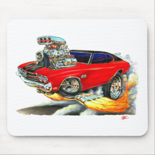 1970 Chevelle Red-Black Top Car Mouse Pad