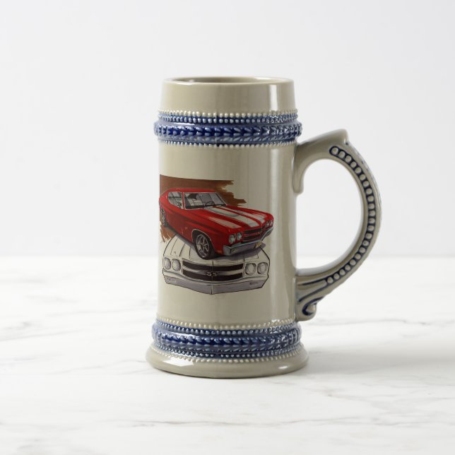 1970 Chevelle Red-White Car Beer Stein (Right)