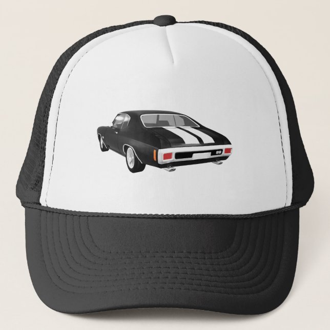1970 Chevelle SS: Black Finish: Trucker Hat (Front)