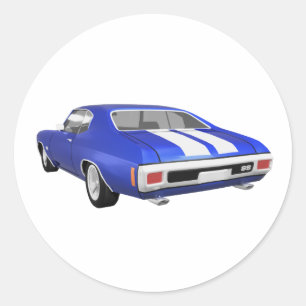 1970 Chevelle SS: Blue Finish: Classic Round Sticker