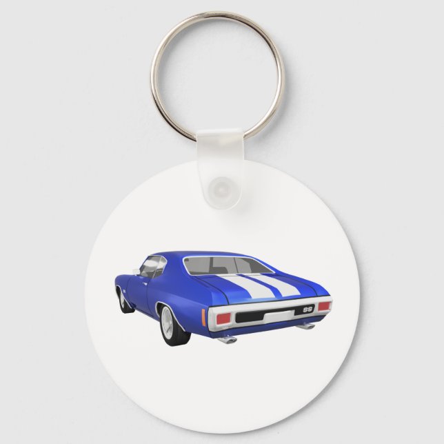 1970 Chevelle SS: Blue Finish: Key Ring (Front)