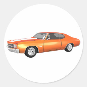 1970 Chevelle SS: Orange Finish: Classic Round Sticker