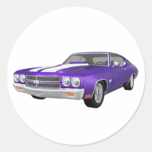 1970 Chevelle SS: Purple Finish: Classic Round Sticker