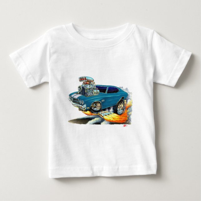 1970 Chevelle Teal Car Baby T-Shirt (Front)
