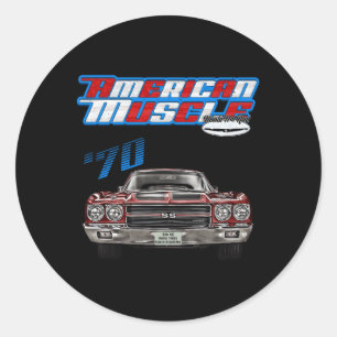1970 Chevellemuscle Carss454Ss427Ss396Hotroddrag R Classic Round Sticker