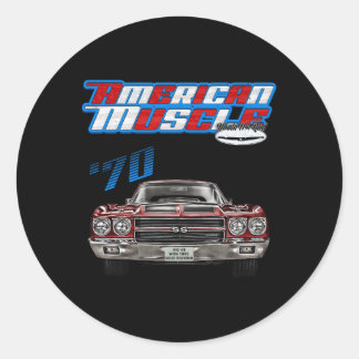 1970 Chevellemuscle Carss454Ss427Ss396Hotroddrag R Classic Round Sticker