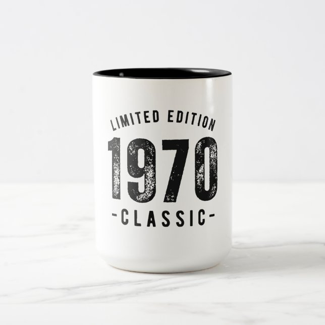 1970 Classic Birth Year Two-Tone Coffee Mug (Center)