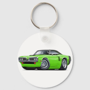 1970 Coronet RT Lime-Black Top Hood Scoop Car Key Ring