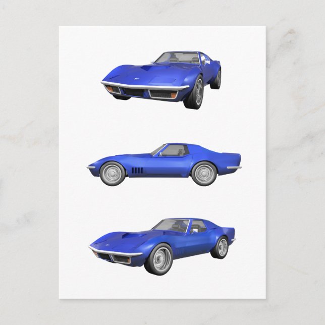 1970 Corvette: Blue Finish: Postcard (Front)