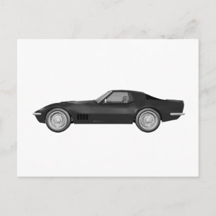 1970 Corvette Sports Car: Black Finish Postcard