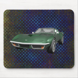 1970 Corvette Sports Car: Green Finish: Mousepad