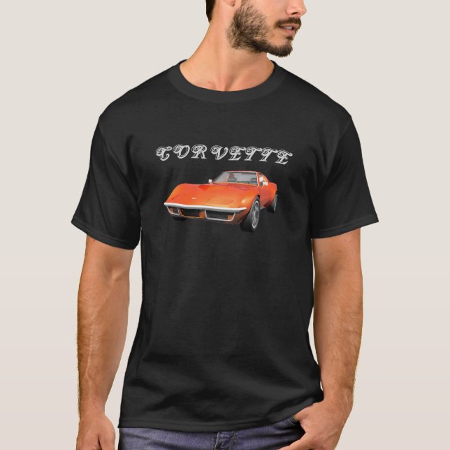 1970 Corvette Sports Car: Orange Finish: T-Shirt (Front)